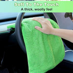 Microfiber Towels for Cars, 35.4" x 23.6" Car Drying Towel, Green Reusable Car Towel, Quick Drying Car Microfiber Cleaning Cloth for RVs, SUVs, Trucks