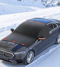 Windshield Snow Cover,Oxford Fabric Winter Frost Cover with Side Window and Rearview Mirror Protector, Extra Large Magnetic Frost Guard Windshield Cover for Most Cars,SUV,Sedan,Truck (Orange)