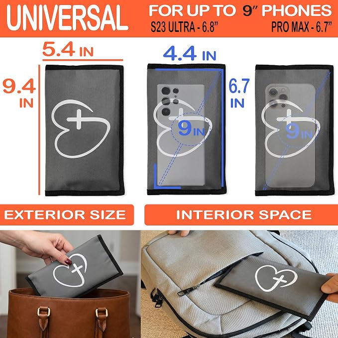 Christian Cross Faraday Bag for Phones & Key Fobs – RFID Shielding Privacy Pouch for Electronic Device Storage, Faith Inspired Christian Gift Accessory