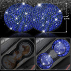 11 PCS Bling Diamond Car Accessories for Women, Sparkly Rhinestone Steering Wheel Cover, Bling Seat Belt Cushion, Glitter Shift Knob Cover, Car Cup Holder Coaster, Cute Interior Sets Blue