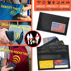 USA Flag Faraday Bag for Phones & Key Fobs – RFID Shielding Privacy Pouch for Electronic Device Storage, Patriotic American Flag Design Faraday Sleeve