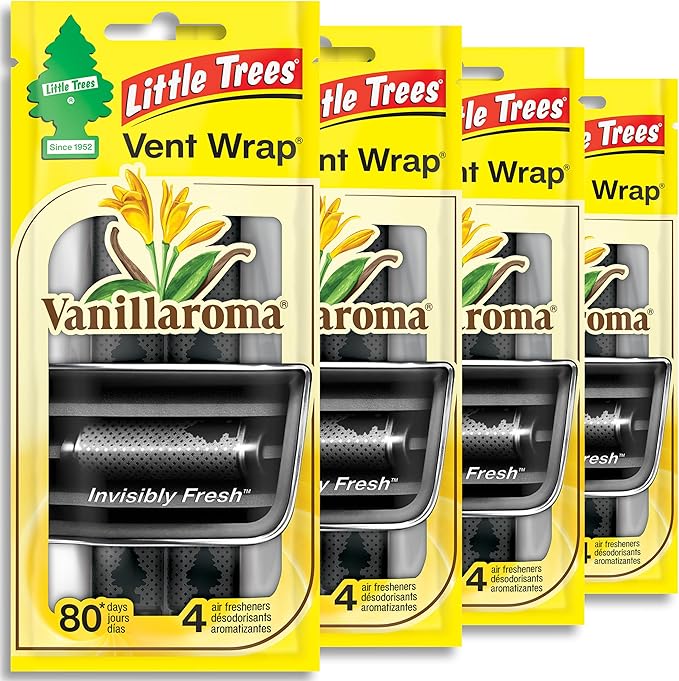 Car Air Freshener | Vent Wrap Provides Long Lasting Scent, Invisibly Fresh | 16 Air Fresheners | Vanillaroma