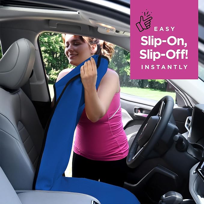 Waterproof Sweat Towel Car Seat Cover for Post Gym Workout, Running, Swimming, Beach and Hiking (Blue)