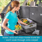 CargoCube Car Storage Bin - Leakproof Car Trunk Storage Organizer with Metal Handles and Front Mesh Pocket, 12x24 Inches - Single pack