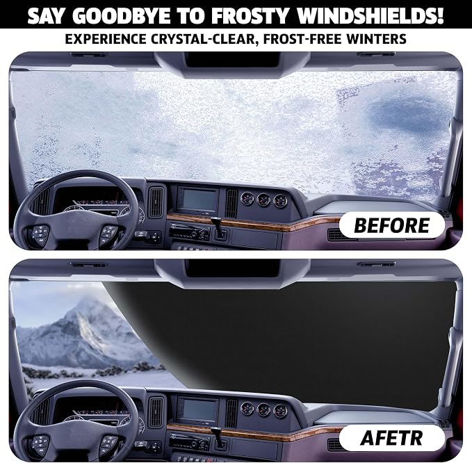 Truck Windshield Cover for Ice and Snow | SUV Snow Cover - Frost Cover Gives Protection from Snow and Ice | Car Cover for Snow | Winter Car Accessories | X-Large 72" x 43"