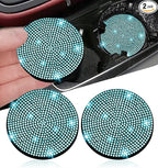 2pcs Bling Car Cup Holder Coaster, 2.75 inch Anti-Slip Shockproof Universal Fashion Car Coasters Insert Bling Crystal Rhinestone Automotive Interior Accessories for Women (2 pcs, Aquamrine)