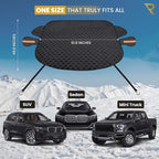 Windshield Snow Cover for Cars, SUVs & Trucks – Magnetic 5-Layer Waterproof Frost Shield | Ice Snow Protector | Winter Car Windshield Cover with Mirror Covers (61.8" x 49.6")