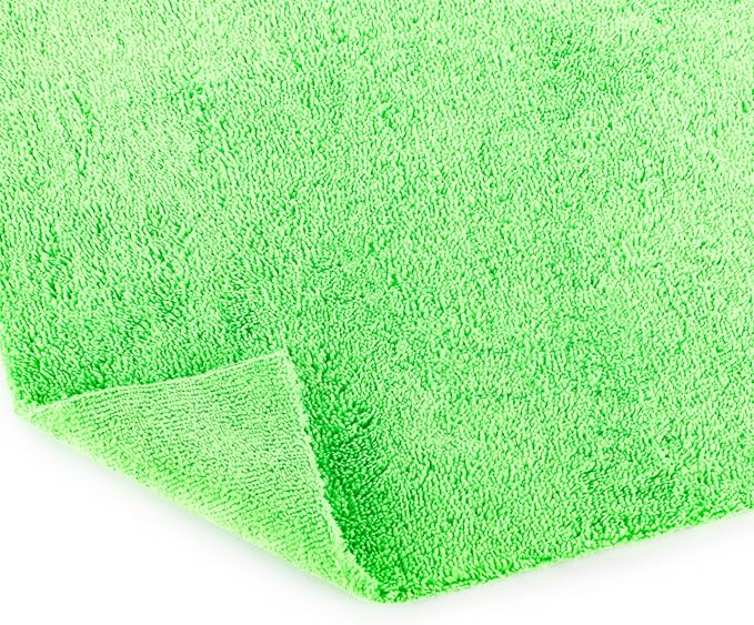 Creature Edgeless Auto Detailing Towels (10-Pack) Professional 70/30 Blend, Dual-Pile Plush Microfiber, Buffing & Polishing, 420gsm, 16in x 16in, Lime Green