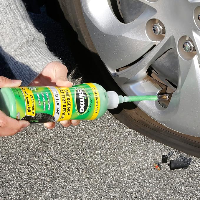 10011 Flat Tire Puncture Repair Sealant, Emergency Repair for Highway Vehicles, Suitable for Cars/Trailers, Non-Toxic, eco-Friendly, 16 oz Bottle