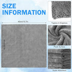 15 Pcs 15 Pcs Car Microfiber Towels Buffing Drying Wash Cleaning Cloths Plush Large Towels Thick Care Polishing Detailing Waxing Scratch Proof Towel, 15.75 x 15.75 Inch (Dark Gray)