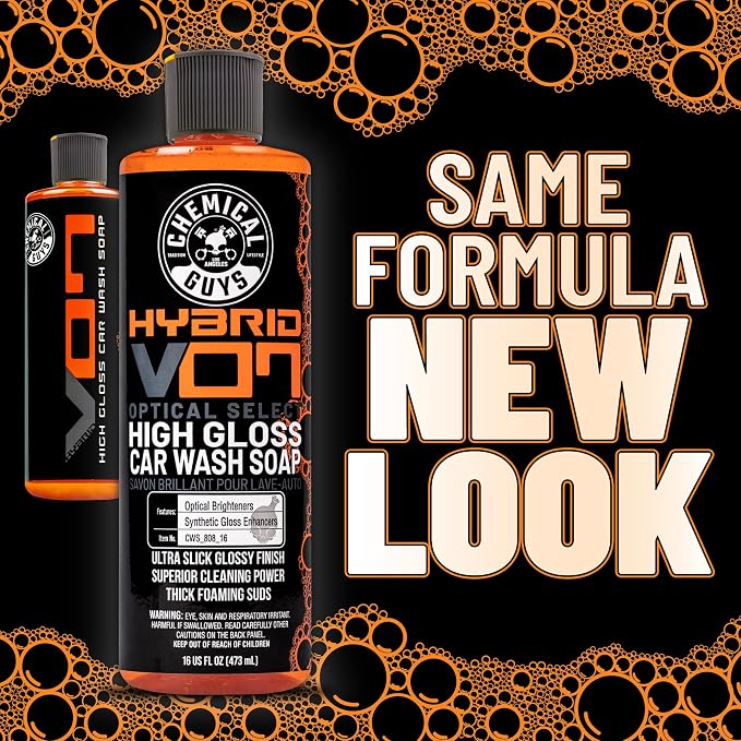 CWS_808_16 Hybrid Foaming High Gloss Car Wash Soap (Works with Foam Cannons, Foam Guns or Bucket Washes) Safe for Cars, Trucks, Motorcycles, RVs & More, 16 fl oz, Orange Scent