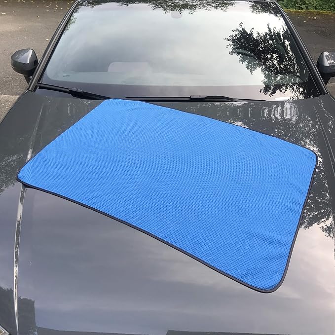 Elite Microfiber Drying Towel (25x36, 2 Pack, Waffle, Blue)