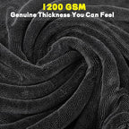 3 Pack Car Drying Towel, 1200GSM Microfiber Towels for Cars | 24 x 36 Inch & 12 x 12 Inch Super Absorbent Detailing Towels Dual Sided Streak-Free Twisted Loop for Auto SUV Truck Boat Home