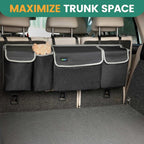 Hanging Trunk Organizer for SUV – Backseat Car Storage Bag, Large Collapsible Backseat Trunk Organizer with Adjustable Straps, Space Saving Car Organization Accessories for Truck MPV Van