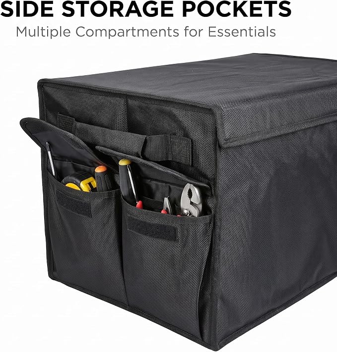 Non-slip Car Organizer, Multi-Use Collapsible Car Storage Box, Portable Auto Cargo Storage Bin for Car SUV Truck, Waterproof Outdoor Camping Picnic Storage Container
