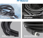 4 Pin Camera Cable with Corrugation Tube Cover, Aviation Extension, 4 Pin Video Cable for Backup Camera Rear View System RV Truck Trailer Bus Car Waterproof (16ft/5m)