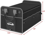 Car Trunk Organizer with Lid & Adjustable Multi Compartment for SUV | with Side Pockets and Securing Straps, Foldable
