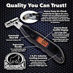 Silverback Digital Tire Pressure Gauge, 0-150 PSI. Tire Pressure Gauge for Car, Truck, Motorcycle, RV's, ATV's, Dirt Bikes, Lawn Tractor & Bicycle Tires. Backlit LCD Screen with 4 Unit Measurements.