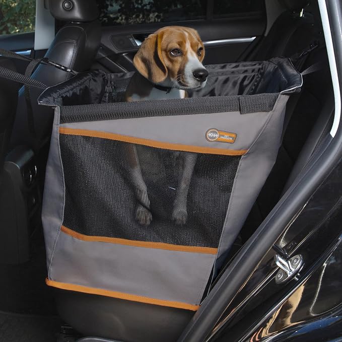 K&H Buckle N Go Dog Car Seat for Medium Dogs, Waterproof Fabric, Breathable Mesh Sides, Adjustable Seatbelt Leash, Pet Car Seat for Small to Medium Pets- 21 X 13 X 19in