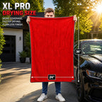 Car Drying Towel 24”x36”, 1400 GSM Twisted Loop Microfiber, Ultra Absorbent, Streak-Free, Lint-Free, Scratch-Free for Car, Truck & SUV, Quick Drying in Fewer Passes (Red)