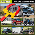 PR1ME Heavy Duty Wheel Lock Clamp with 2 Keys, Universal Anti Theft Trailer Wheel Lock for Cars SUV RV ATV Motorcycles &Golf Cart,High-Strength Carbon Steel with Soft PVC Coating,Fits 7" to 10.6" Tire