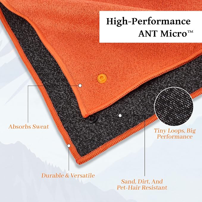 Car Seat Cover Towel for Front Seats Non-Slip with Headrest Pocket & Strap | Universal Fit for Cars Truck SUV|Car Seat Hoodie & Phocho Perfect After Gym Workout, Beach,Yoga and Running|Anti-dog Scratch