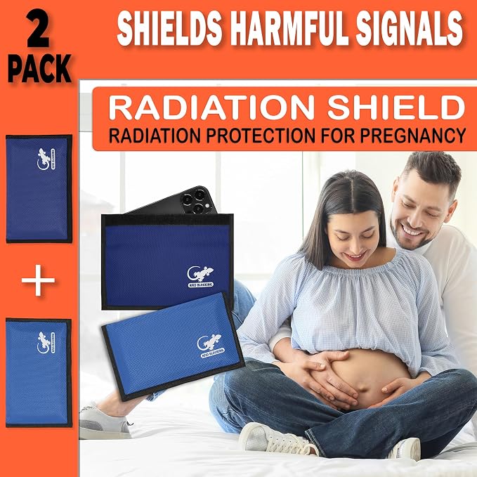 Faraday Bag for Phones & Key Fobs – RFID Shielding Privacy Pouch for Electronic Device Storage, Faraday Sleeve for Personal Data Protection (2 PACK - BLUES)