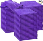 Microfiber Cleaning Cloths for Cars Ultra Absorbent Car Towels Drying Reusable Cleaning Supplies House Kitchen Window Microfiber Towel (12 x 12 Inch, Purple, 60 Pcs)