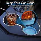 Car Cup Coaster Universal Non-Slip Cup Holders Bling Crystal Rhinestone Car Interior Accessories 4 Pack Light Blue