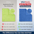 Premium 300GSM Microfiber Cleaning Cloth - 12.5"x12.5" High Performance - 1200 Washes, Ultra Absorbent Microfiber Towels for Cars Undercarriage, Rims & Engine Bay Cleaning - Microfiber Cloth
