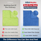 Premium 300GSM Microfiber Cleaning Cloth - 12.5"x12.5" High Performance - 1200 Washes, Ultra Absorbent Microfiber Towels for Cars Undercarriage, Rims & Engine Bay Cleaning - Microfiber Cloth