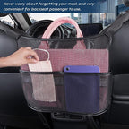 Car Seat Back Organizer - Large Capacity Storage for Purses, Handbags & Kids' Items - Black