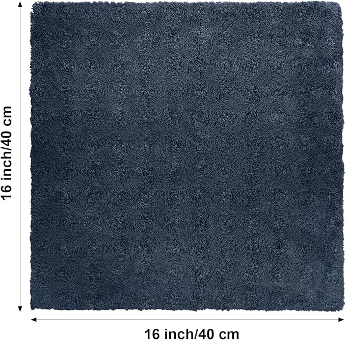 30 Pcs16 x 16 Inch Edgeless Microfiber Plush Towels for Cars Detailing Drying Wash Polishing Absorbent Cleaning Cloths, 500 GSM (Navy Blue, Gray, Black)