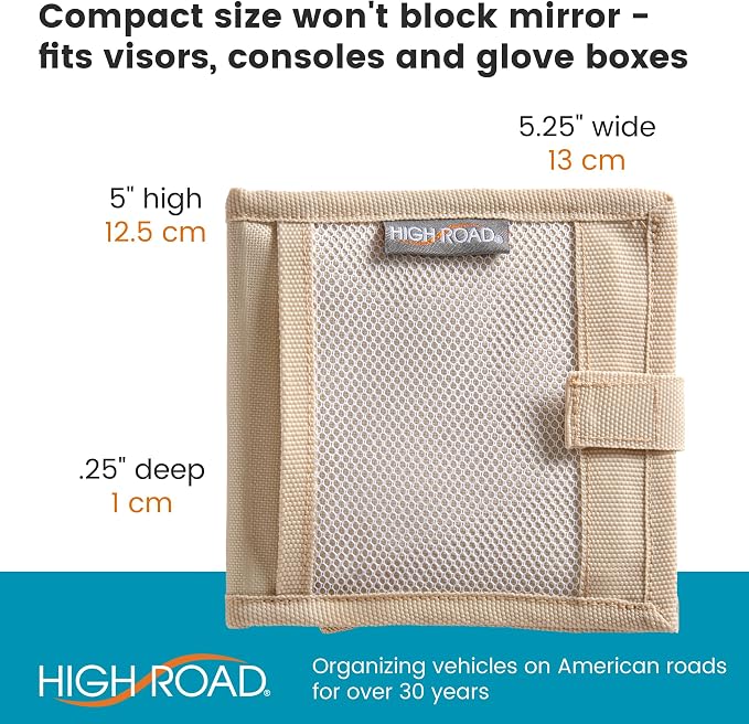 Car Registration and Insurance Card Holder for Sun Visor, Glove Box or Console with 2 Clear Hidden Car Document Pockets and Front Card Pocket