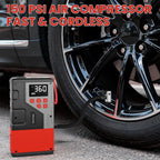 Portable Car Jump Starter with Air Compressor for Emergencies, | 3000A Peak and 150 PSI Max,for 12L Gas & 10L Diesel Engines,LCD Display,LED Light