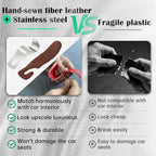Car Seat Headrest Hook Universal Vehicle Storage Hanger Leather with Metal Car Seat Back Organizer for Handbag Purse Coat Brown 2 Pack