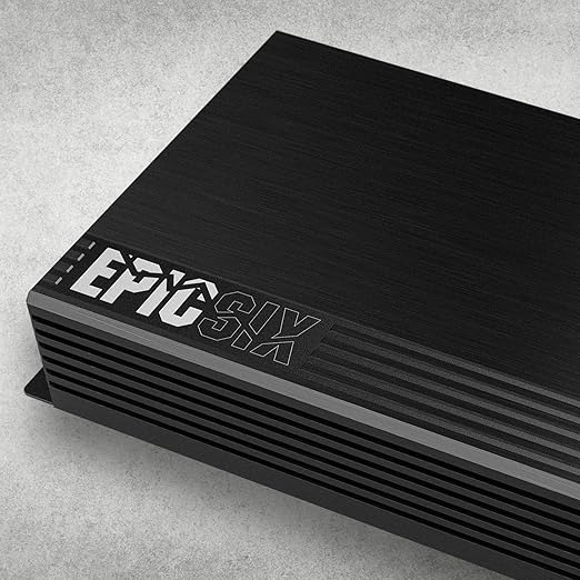 EPICSIX 6-Channel 1200W RMS Digital Class D Full-Range Car Audio Amplifier, Compact High-Power, High/Low Pass Crossover, RCA Line Level Inputs for Aftermarket Radios, Smart Protection