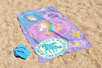 Kids Beach Towel - 100% Cotton Super Soft Absorbent Bath Towel, 28" x 58" Inch Lightweight for Travel, Official Licensed Product, Multi - Unicorn Academy