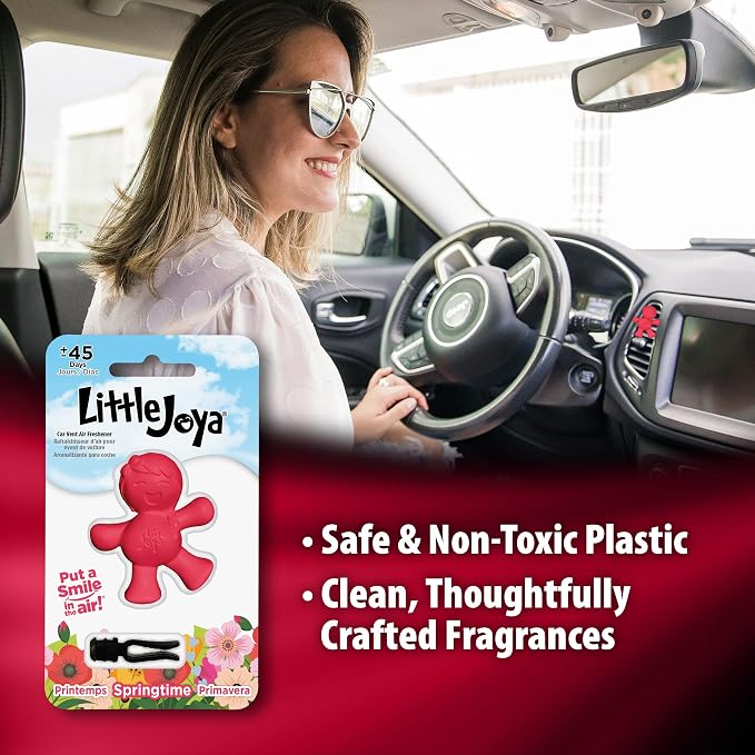 Little Joya 96034 Springtime Car Air Freshener Vent Clip Provides Long-Lasting Freshness in a Compact Design, Fights Odors for up to 45 Days, Cute Car Odor Eliminator, Non-Toxic, Pack of 1