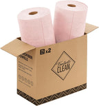 Microfiber Cleaning Cloth Rolls- 150 Sheets (2 Rolls of Pink) | 12'' by 12'', Super Absorbent, Lint-free, Tear-away Microfiber Towel Roll, for All-Purpose Cleaning