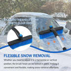 Car Snow Brush Ice Scraper, 32in Extendable, Windshield | 9.45in brush head, 3.82in scraper with ice chippers, 32in extendable, foam grip, easy storage