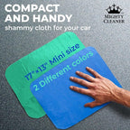Premium 2pk Mini +1 Free Shammy Cloth for Car Drying - 17”x13” - Super Absorbent Chamois Towel for Car - Scratch-Free, Reusable & Soft Cleaning Towel