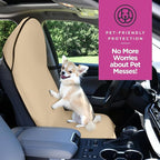 Waterproof Sweating Car Seat Cover for Post Gym Workout, Running, Swimming, Beach and Hiking, Universal Fit Anti-Slip Bucket Seat Protector for Cars, SUVs and Trucks, Machine Washable, Beige