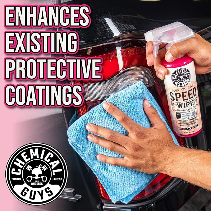 Speed Wipe Quick Detailer - High Gloss, Streak-Free Shine, Detail Spray for Cars, Trucks, Motorcycles, RVs, and More, Safe on Paint, Glass, Wheels, and Trim, Cherry Scent, 16 fl oz