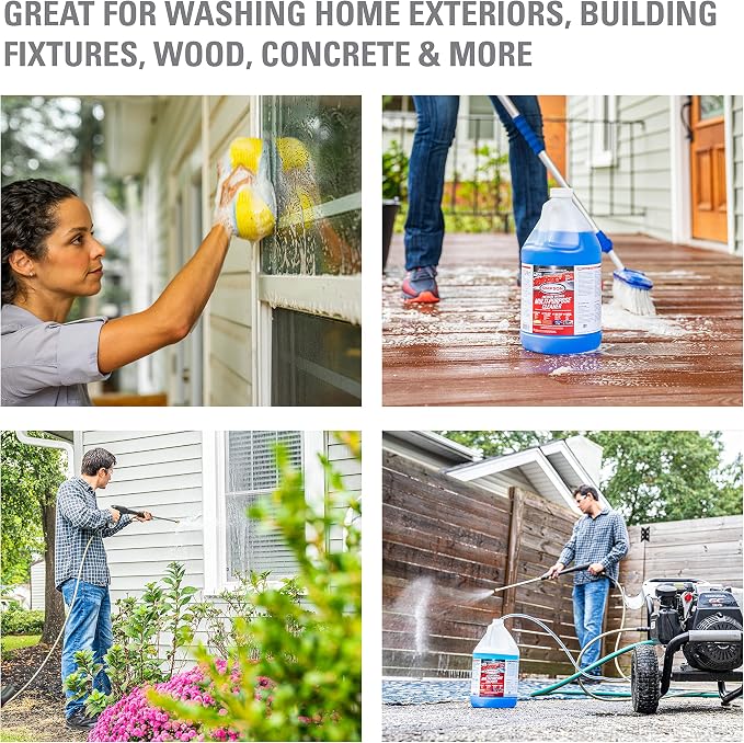 Cleaning 88281 Cleaner, Concentrated Soap Solution for Pressure Washers and Spray Bottles, Use on Concrete, Vinyl Siding, Appliances, Windows, Cars, Fences, Decks, Blue, 1 Gallon