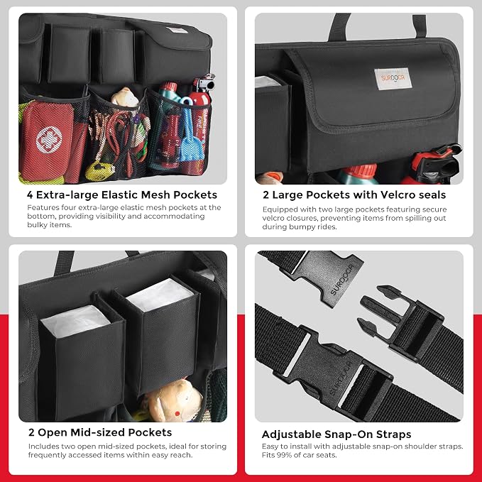 Car Trunk Organizer, LARGE CAPACITY(43 x 19 in) Car Storage Bag with 8 Pockets, 7X Upgraded Trunk Storage Organizer for Car, SUV, Truck, MPV