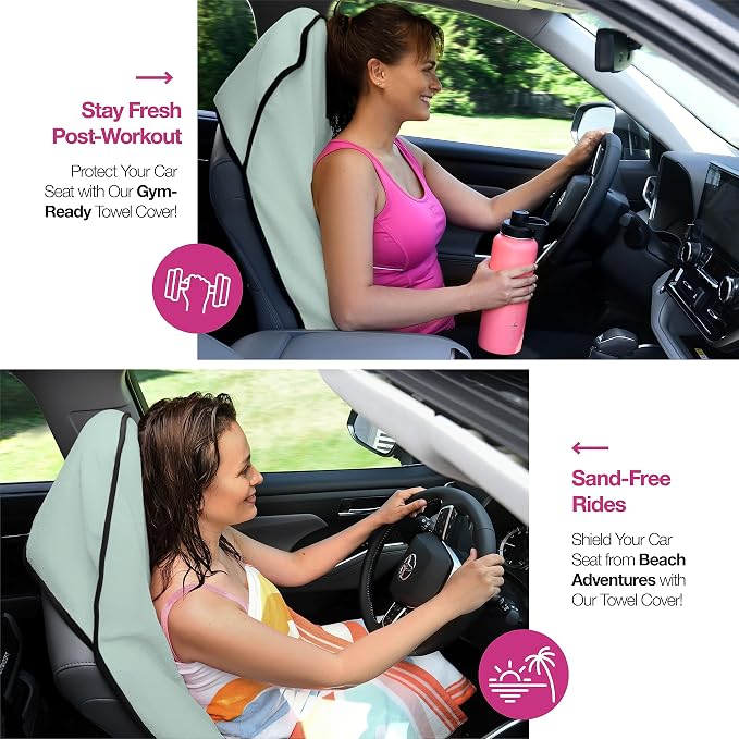 Waterproof Seat Cover, Sweating Towel for Post Gym Workout, Running, Swimming, Beach and Hiking, Universal Fit Anti-Slip Seat Protector for Cars, SUVs and Trucks, Machine Washable, Mint Green