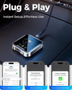 Magic AI Box Wireless CarPlay Adapter, Fast Car Video Box Plug & Play, Easy Setup, Supports Netflix/YouTube/TF Card Streaming Equalizers and More for OEM Wired CarPlay/Android Auto Cars(Smoky Gray)