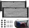 2 Pcs Universal Elastic Mesh Netting Car Pouch for Trunk RV Boats Home Cargo Storage with Screws and Hooks (23.6'' x 9.8'')
