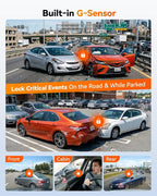 X5 3 Channel 4K HDR Dash Cam, STARVIS 2 IMX678 8MP Night Vision, 4K+2.5K+1080P Front and Rear Inside Car Camera GPS, Support Voice Control,Touch Screen and 5.8GHz WiFi (Card Not Included)